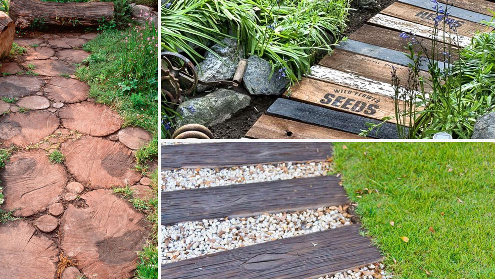 Natural Wood Garden Path Designs To Love