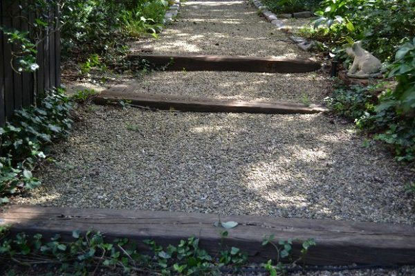 Wooden Step Garden Path