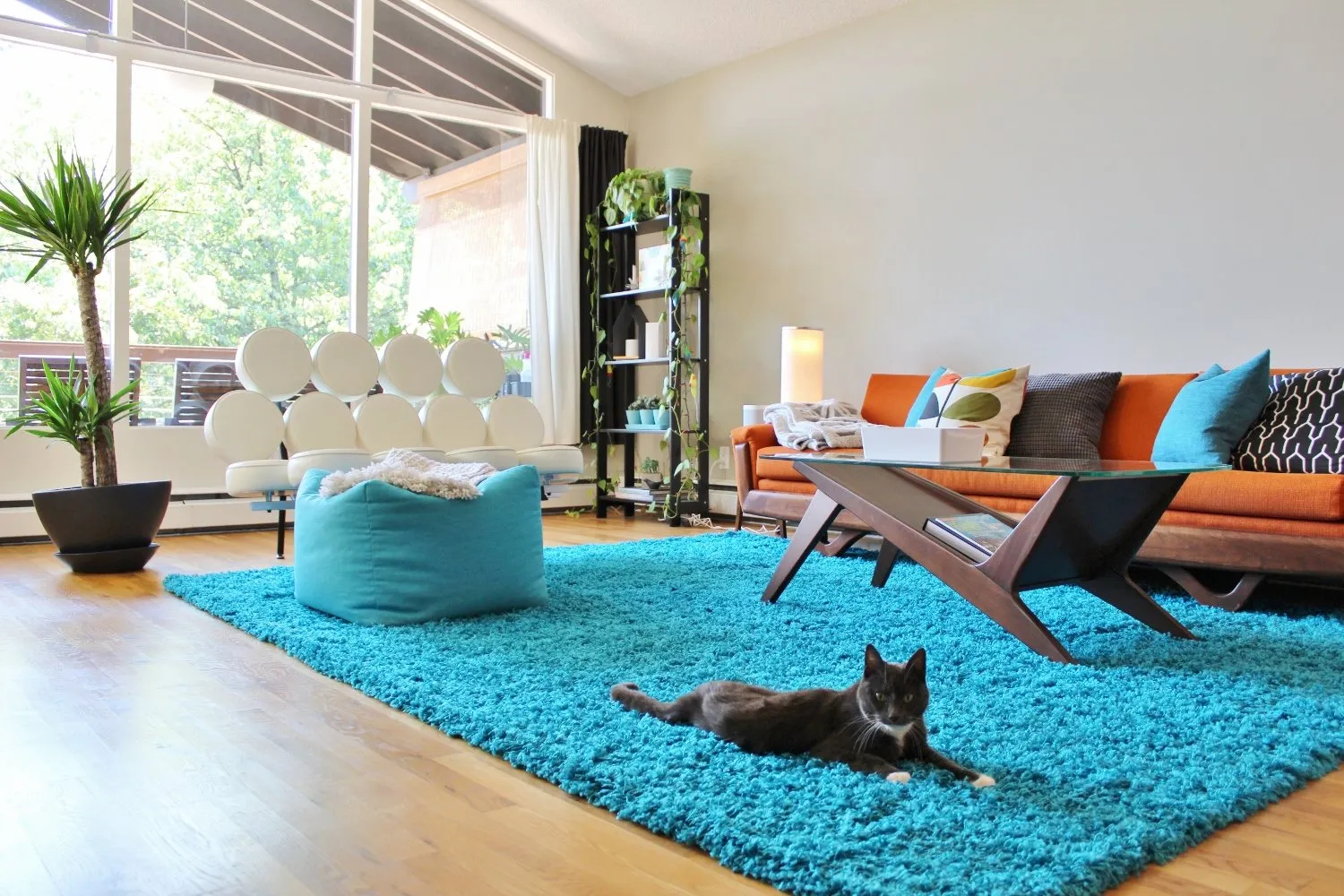 mid century modern area rug